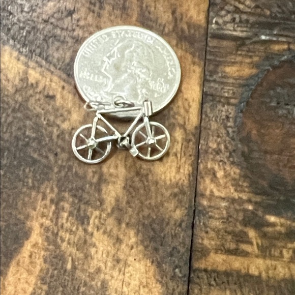 Sterling Silver Bicycle Charm 925 - Picture 1 of 5